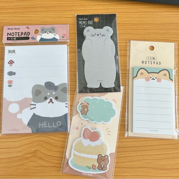 Set of 4 - Japanese Stationary Notepad Set - Picture 1 of 13